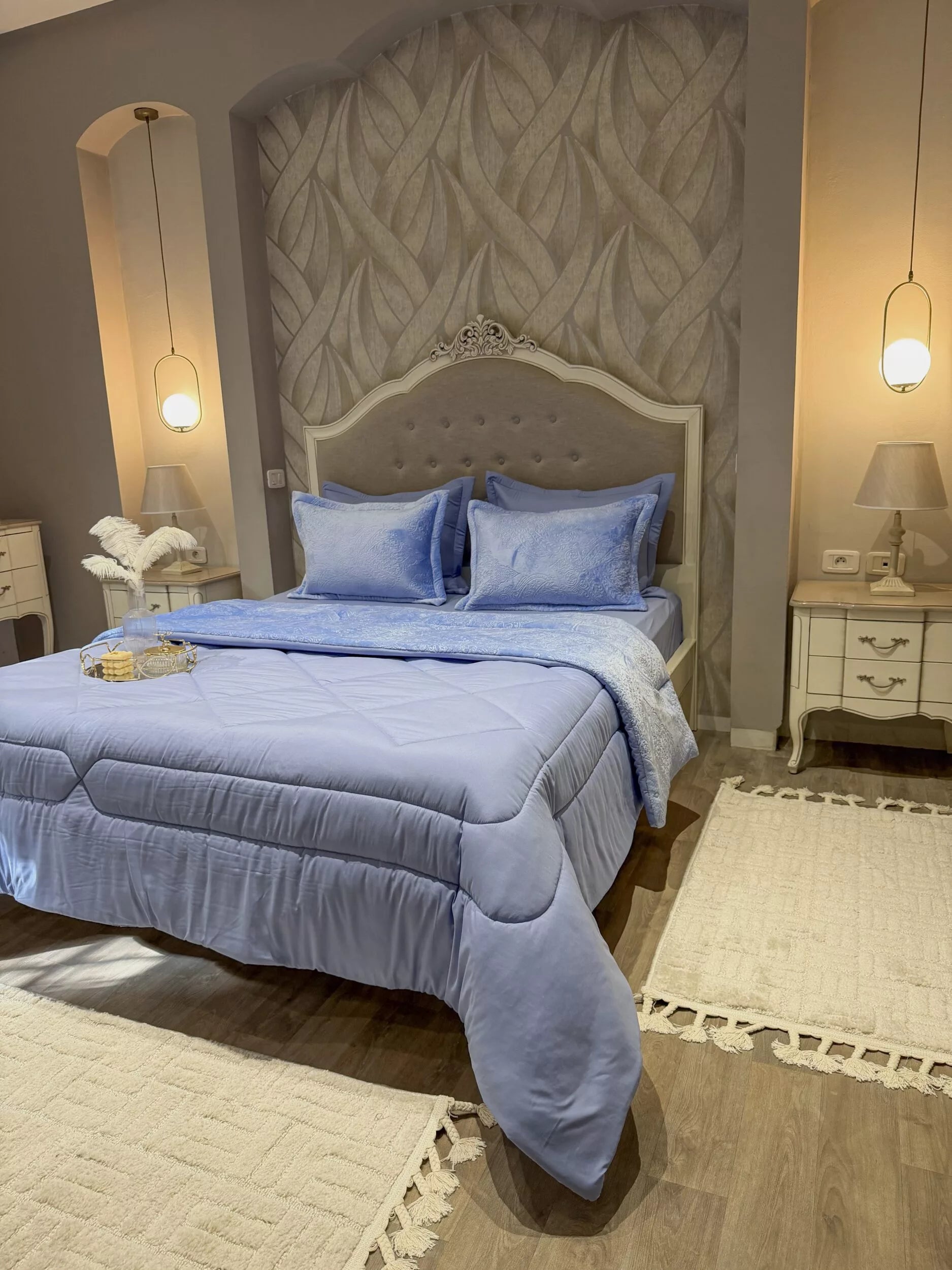 Couette en Polaire Bleu Ciel (2 places)