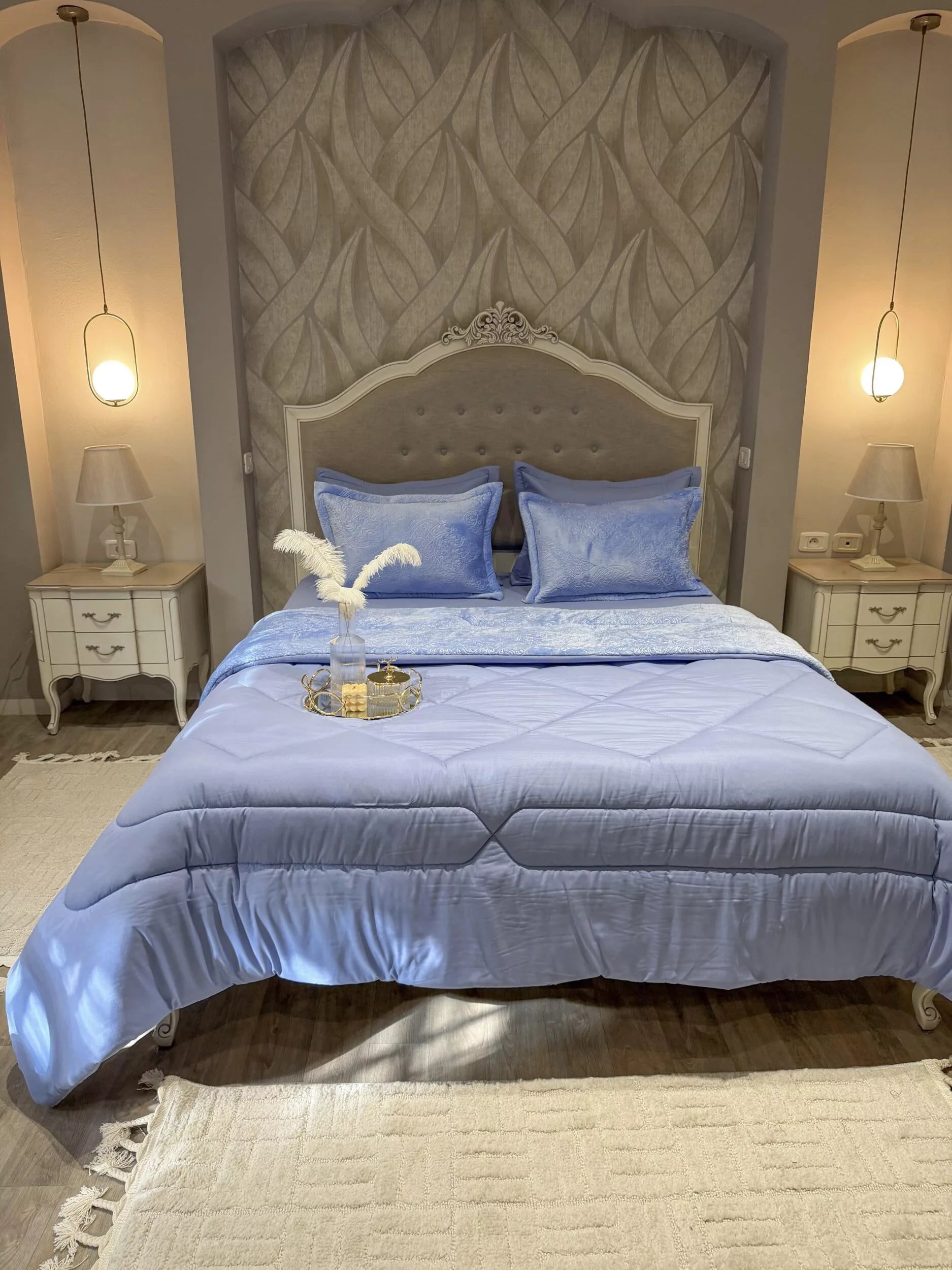 Couette en Polaire Bleu Ciel (2 places)