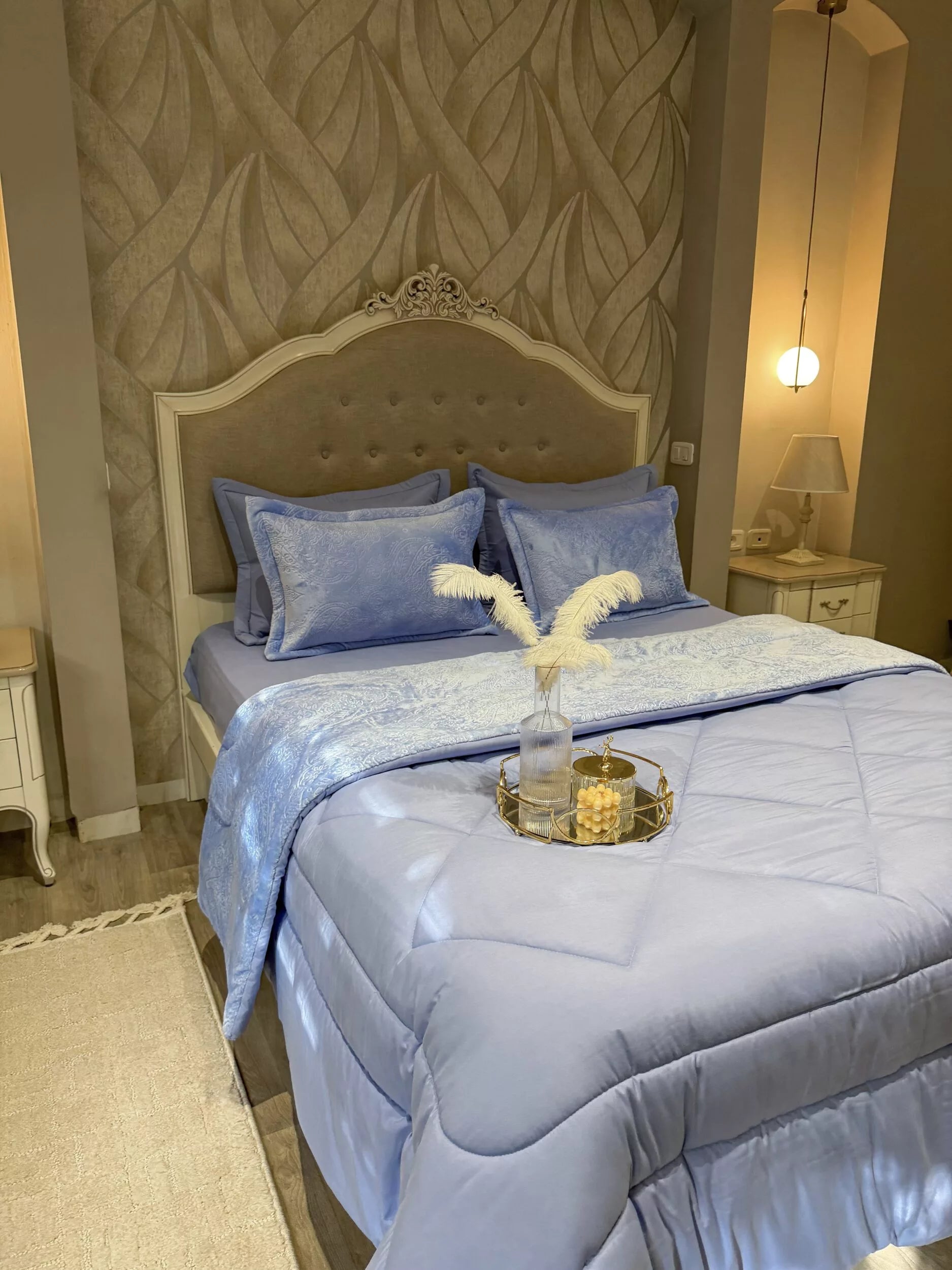 Couette en Polaire Bleu Ciel (2 places)