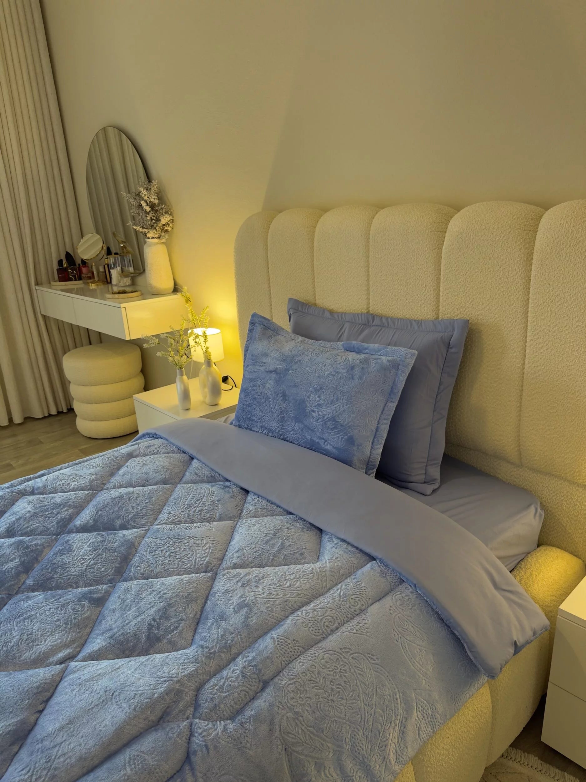 Couette en Polaire Bleu Ciel (Place et demi)