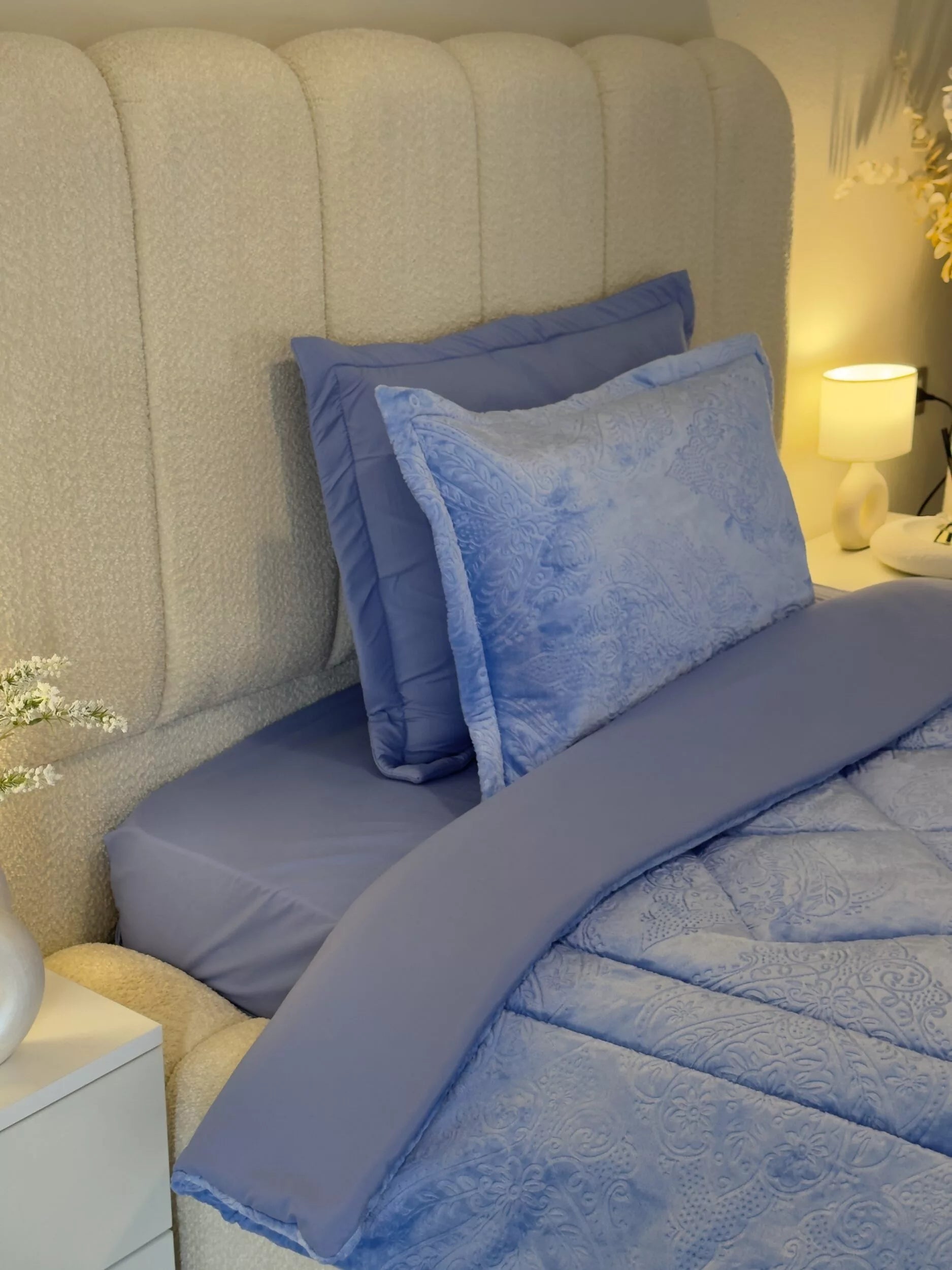 Couette en Polaire Bleu Ciel (Place et demi)