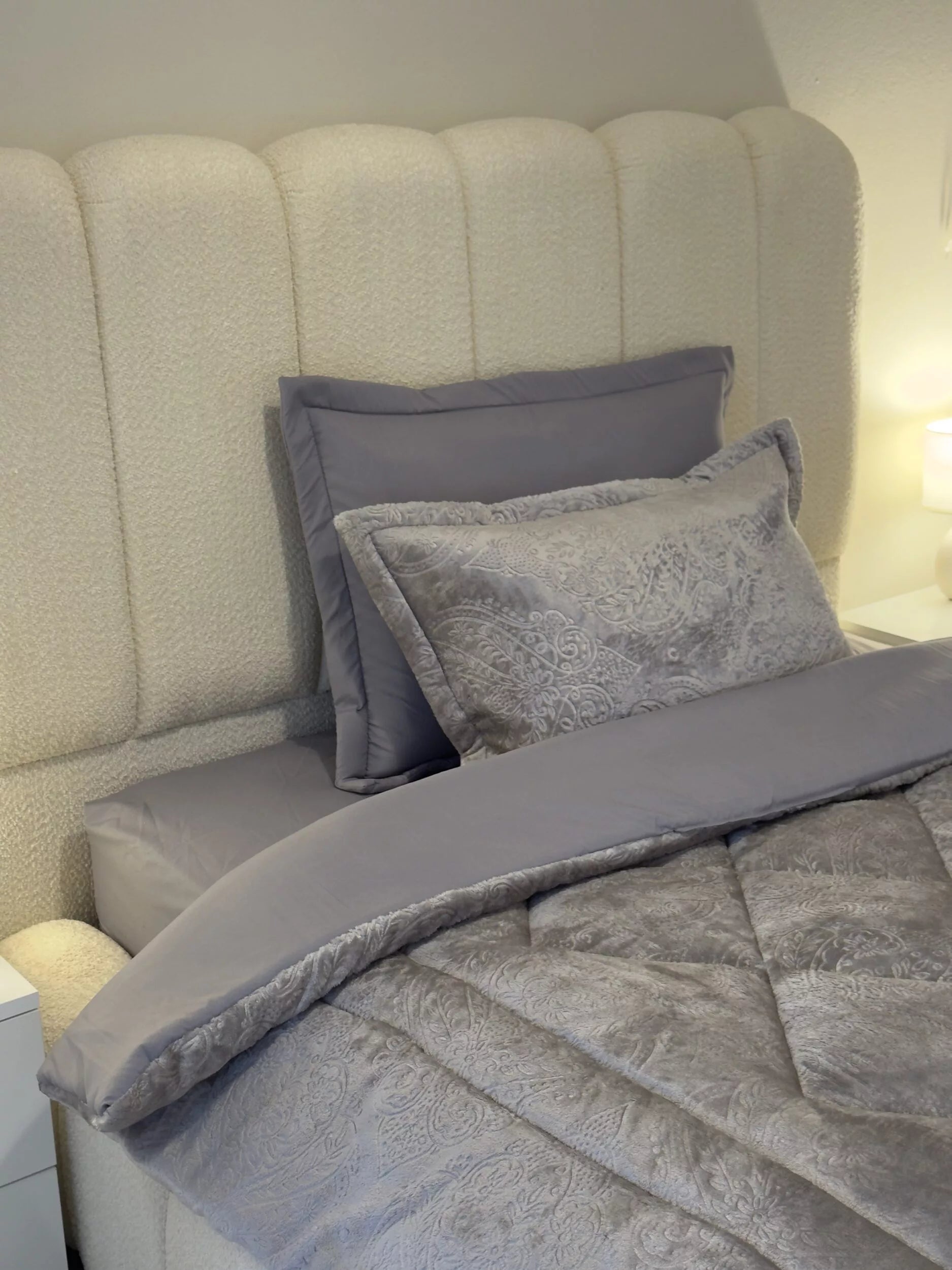 Couette en Polaire Gris (Place et demi)