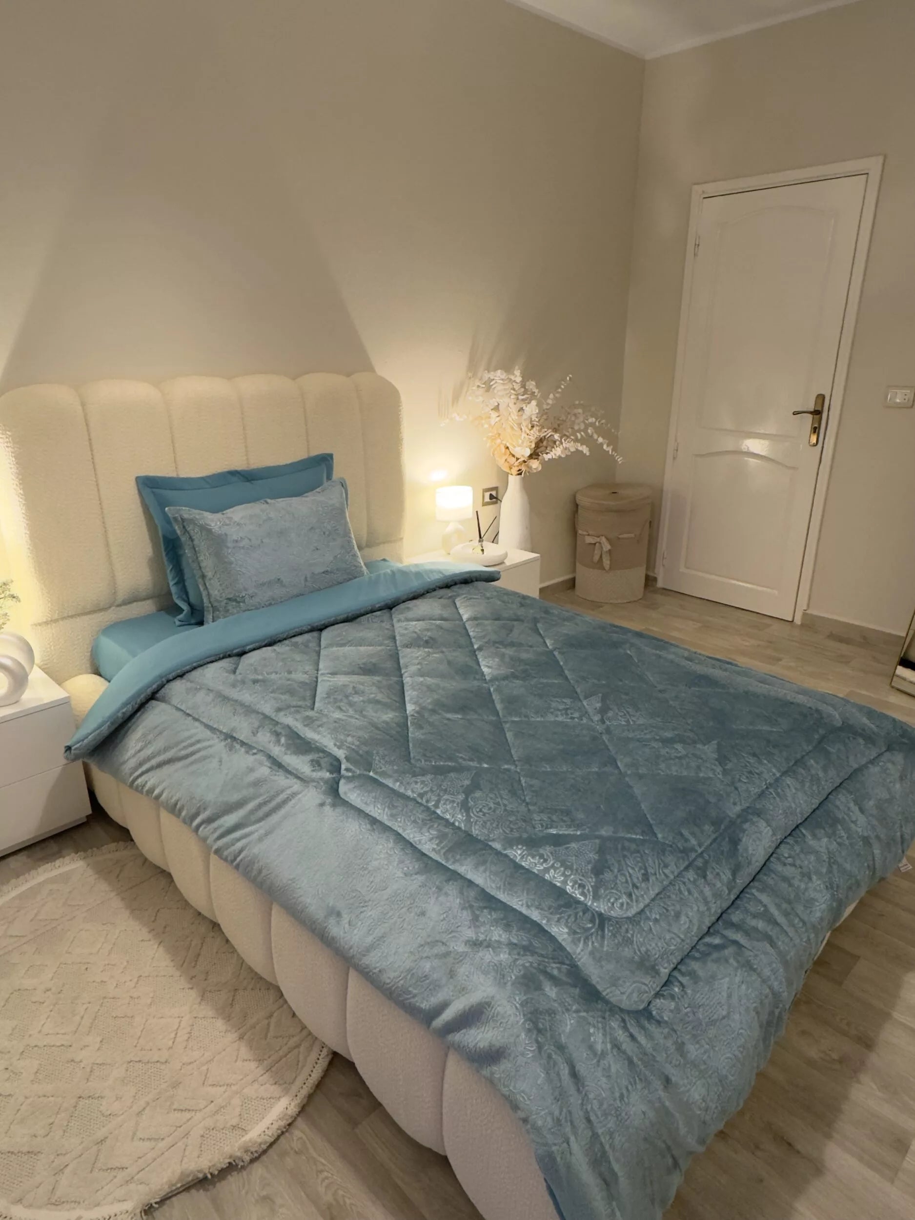 Couette en polaire turquoise (place et demi)