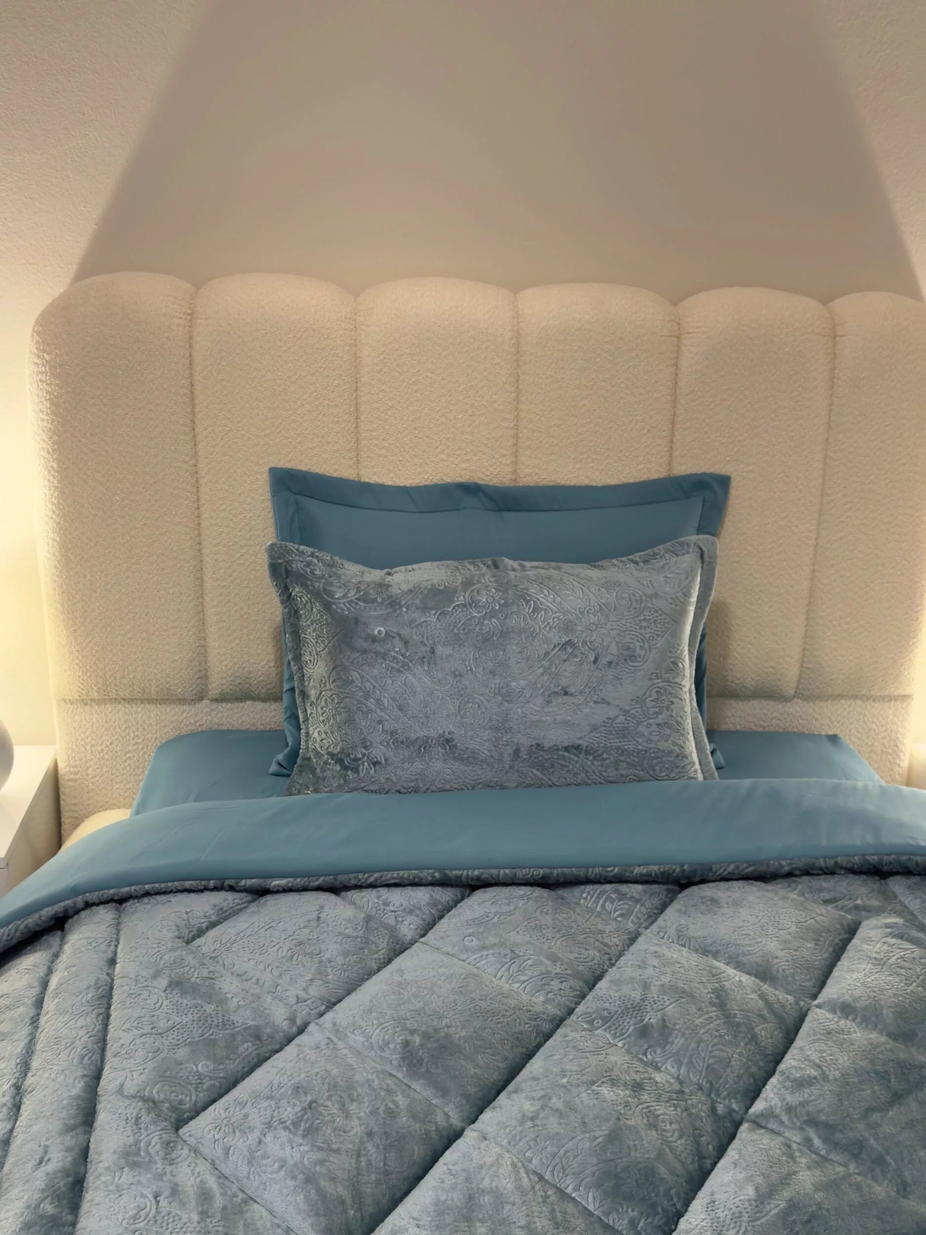 Couette en polaire turquoise (place et demi)