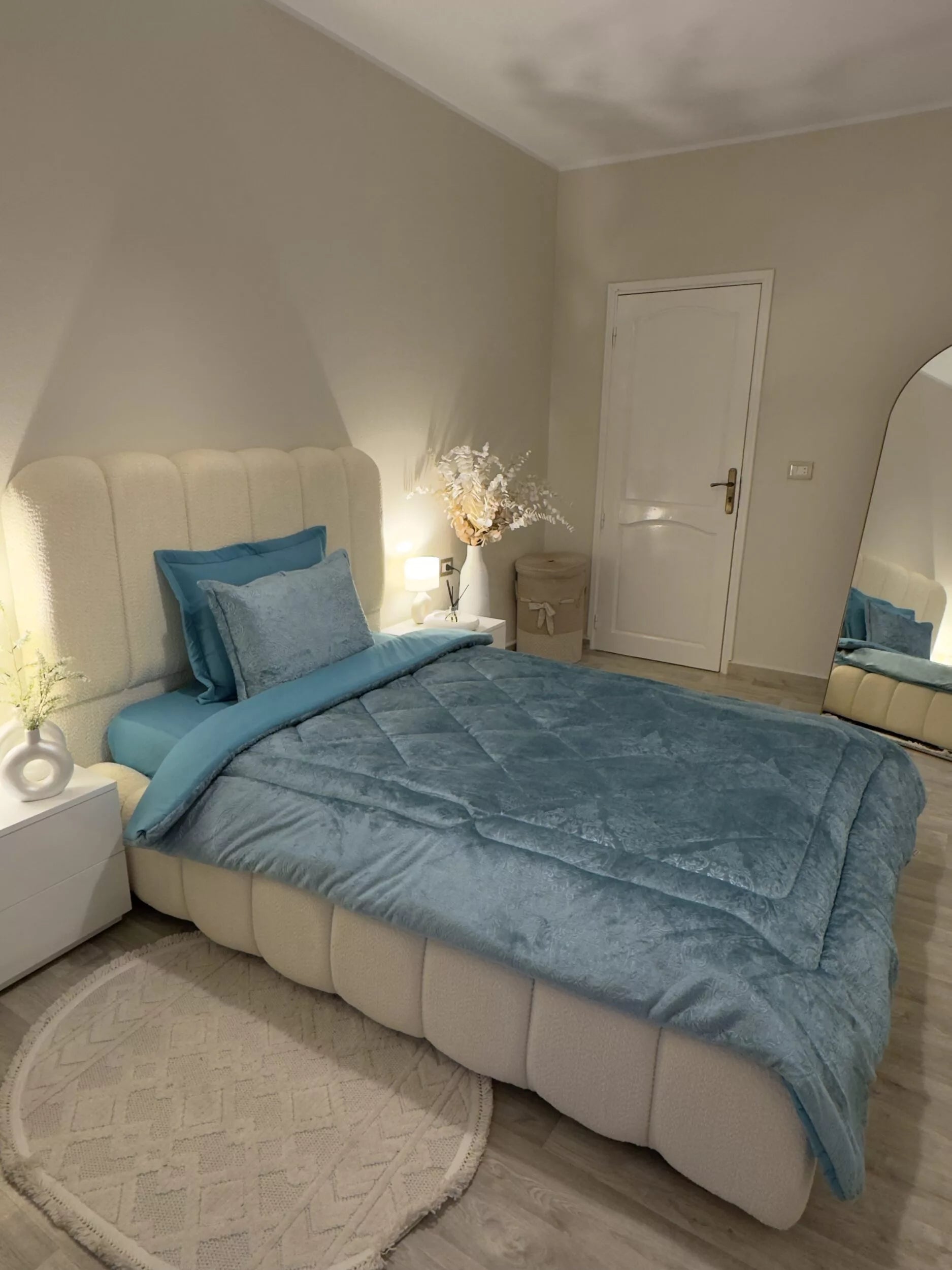 Couette en polaire turquoise (place et demi)