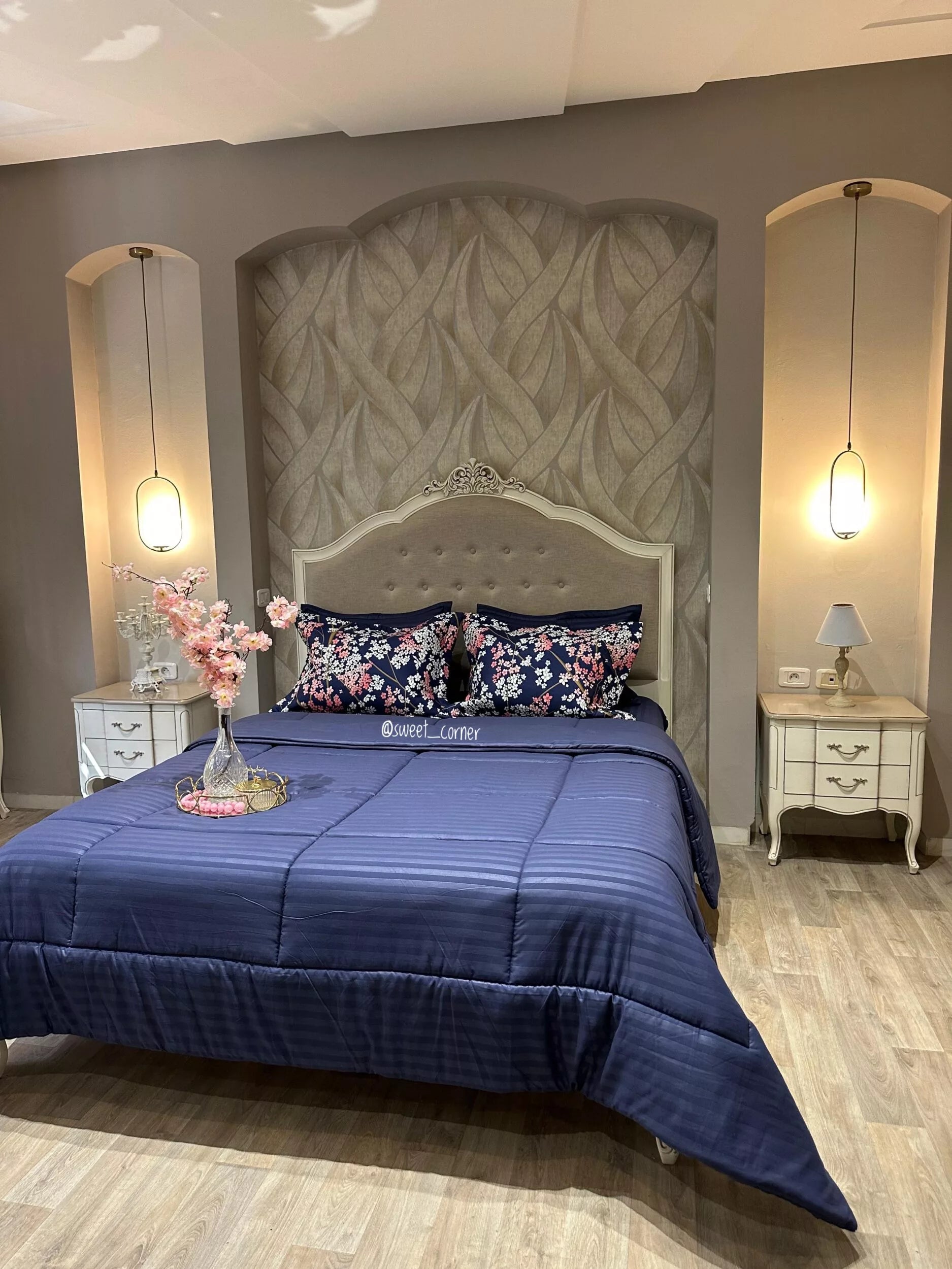 Couette King Size (BLEU FLORAL)