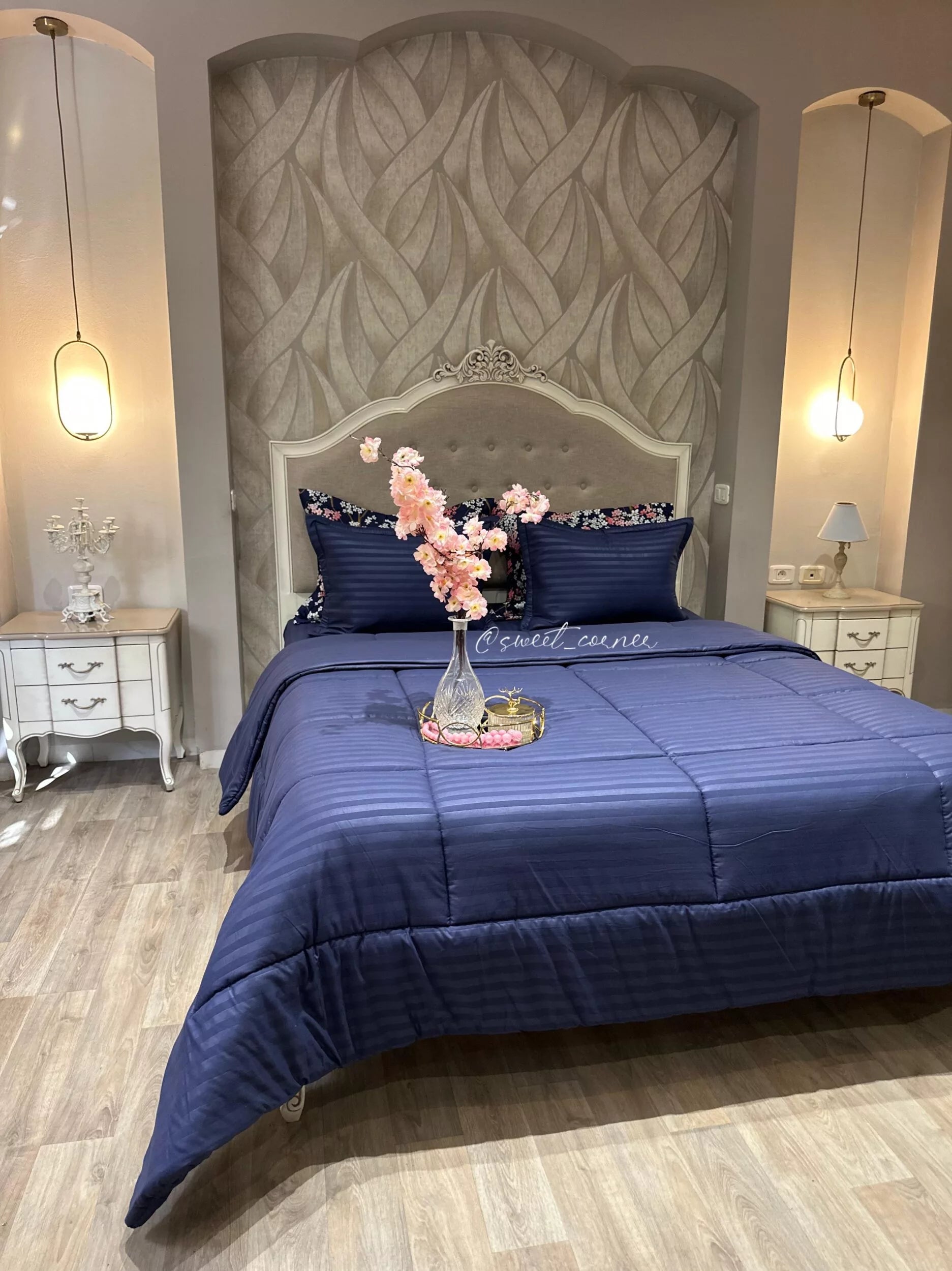 Couette King Size (BLEU FLORAL)
