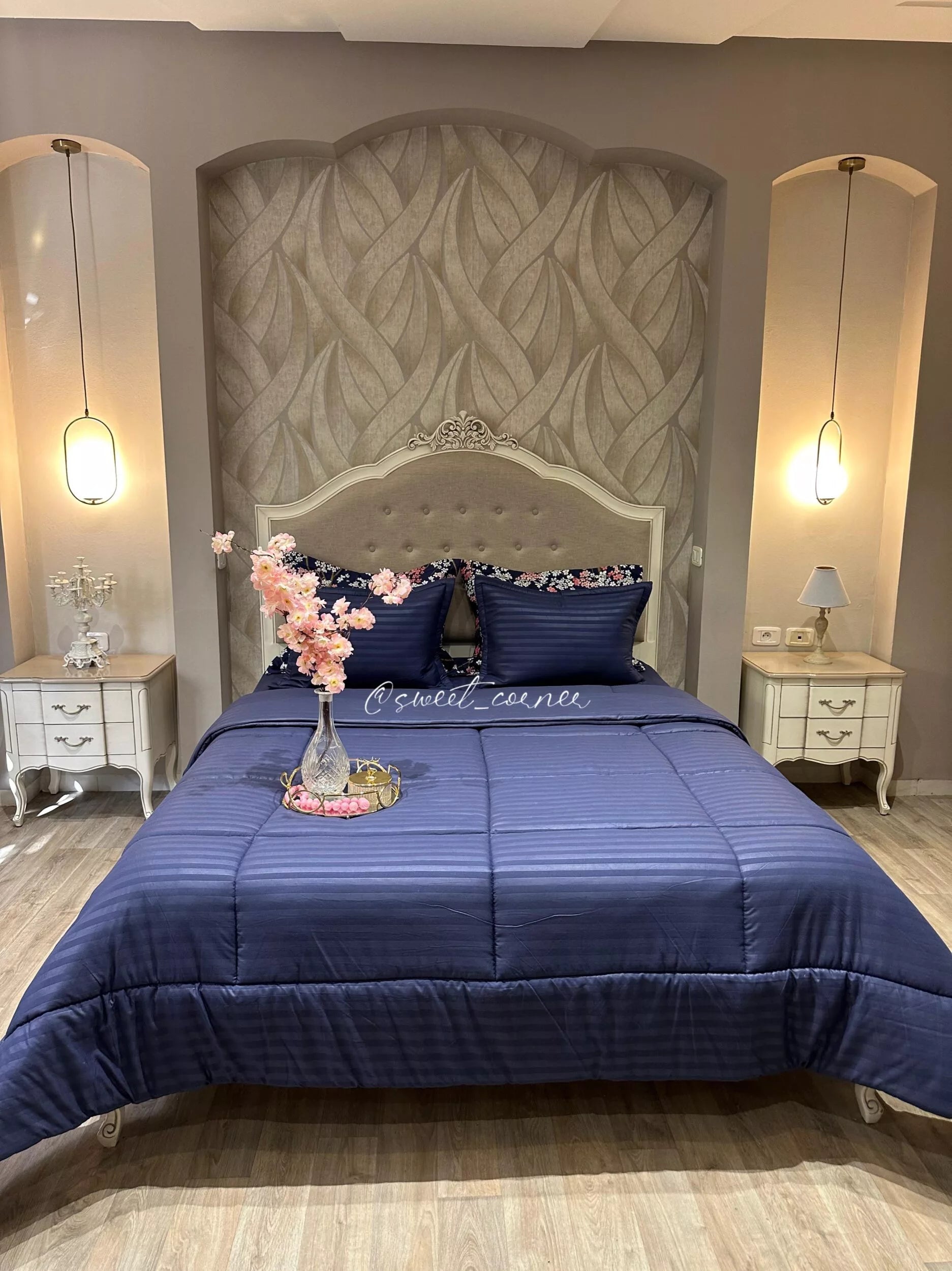 Couette King Size (BLEU FLORAL)