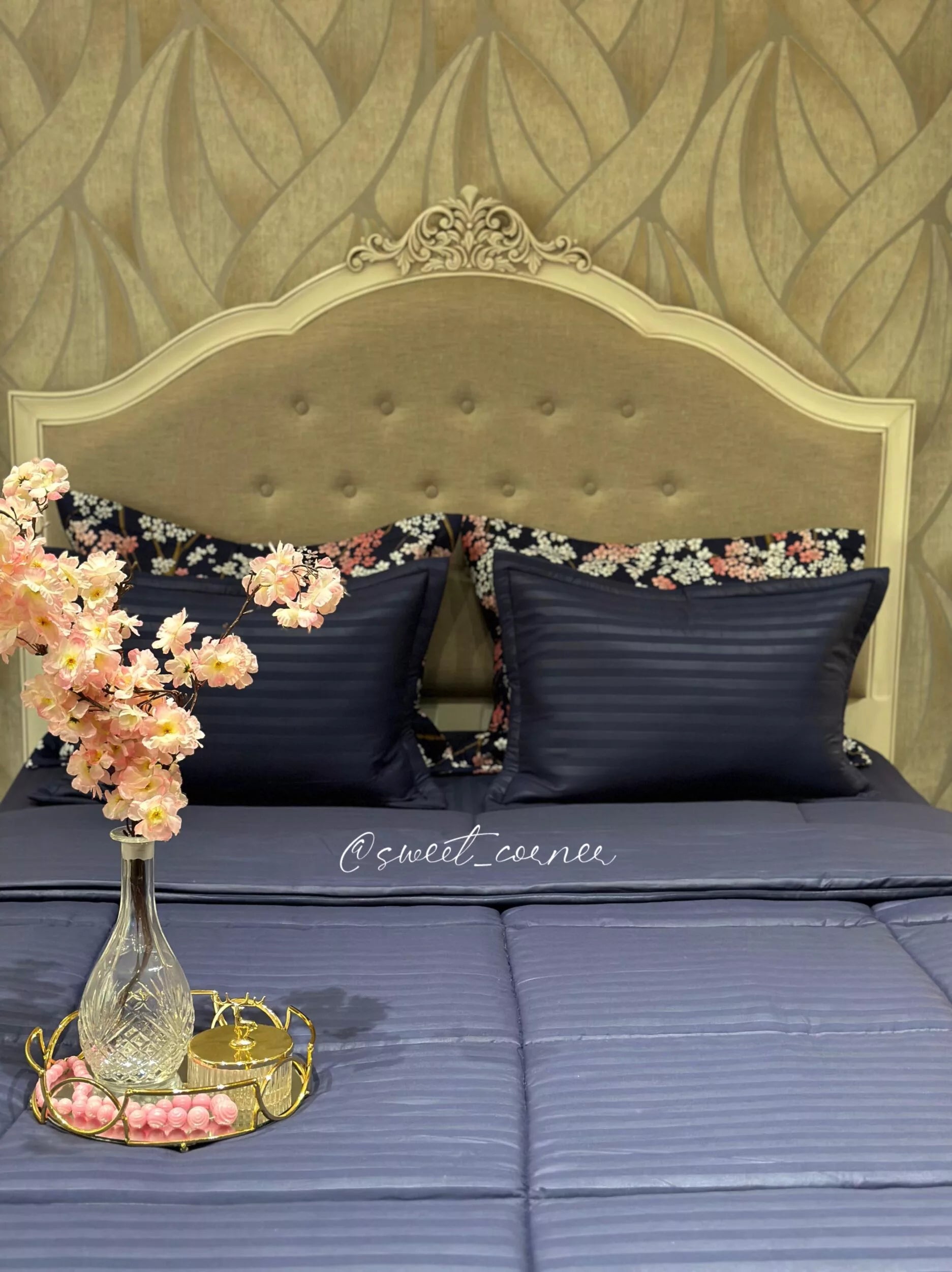 Couette King Size (BLEU FLORAL)