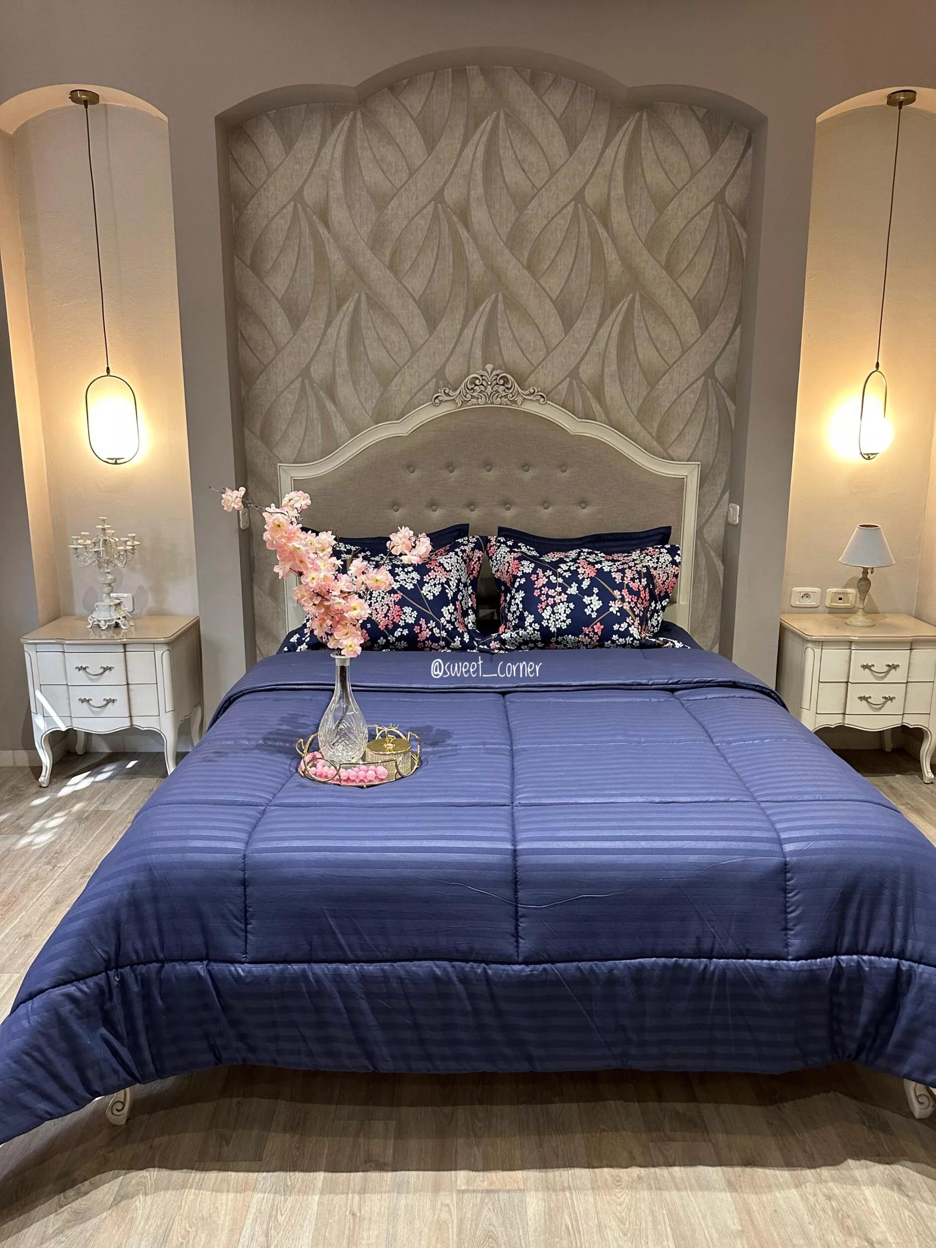 Couette King Size (BLEU FLORAL)