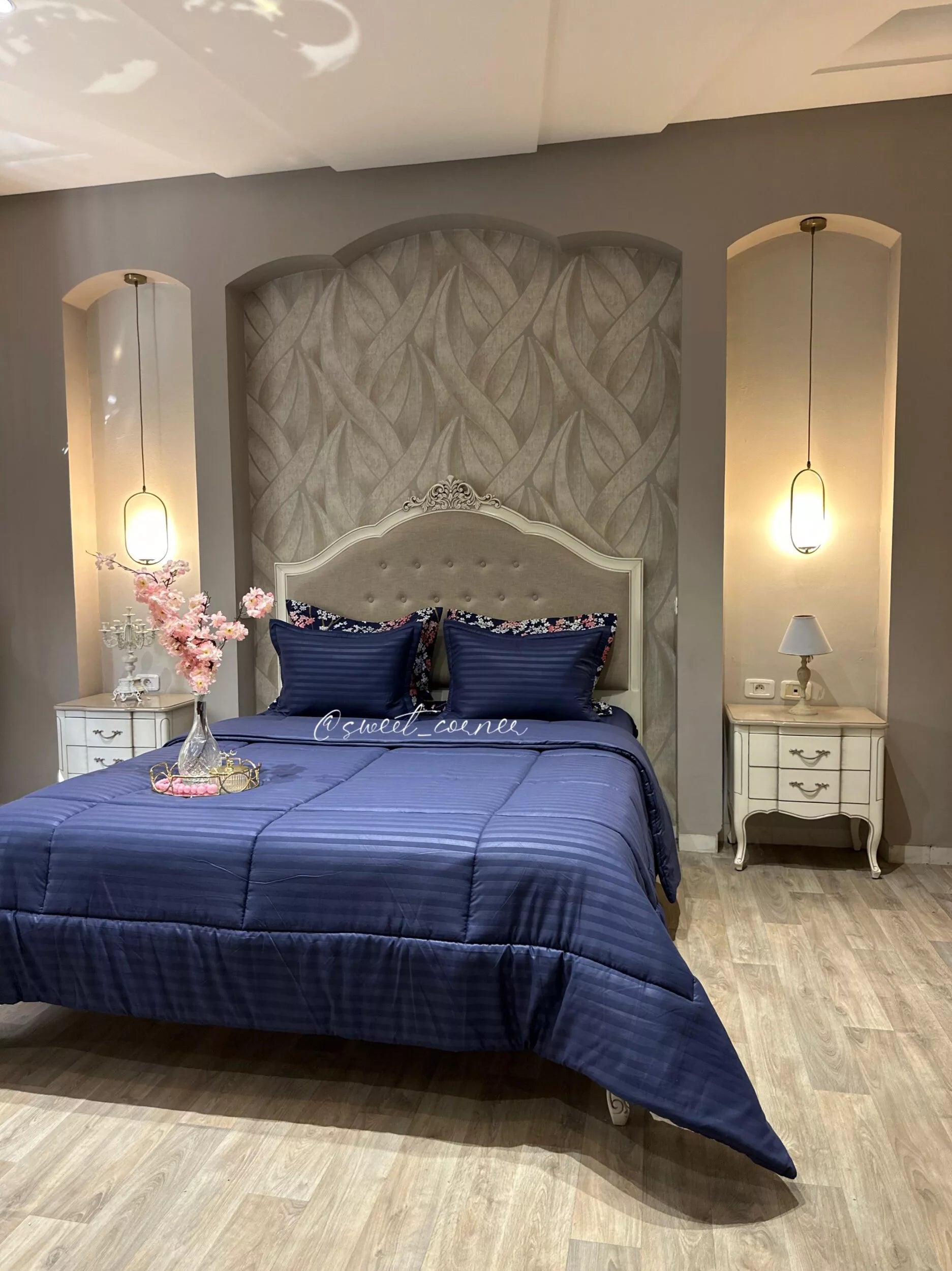Couette King Size (BLEU FLORAL)