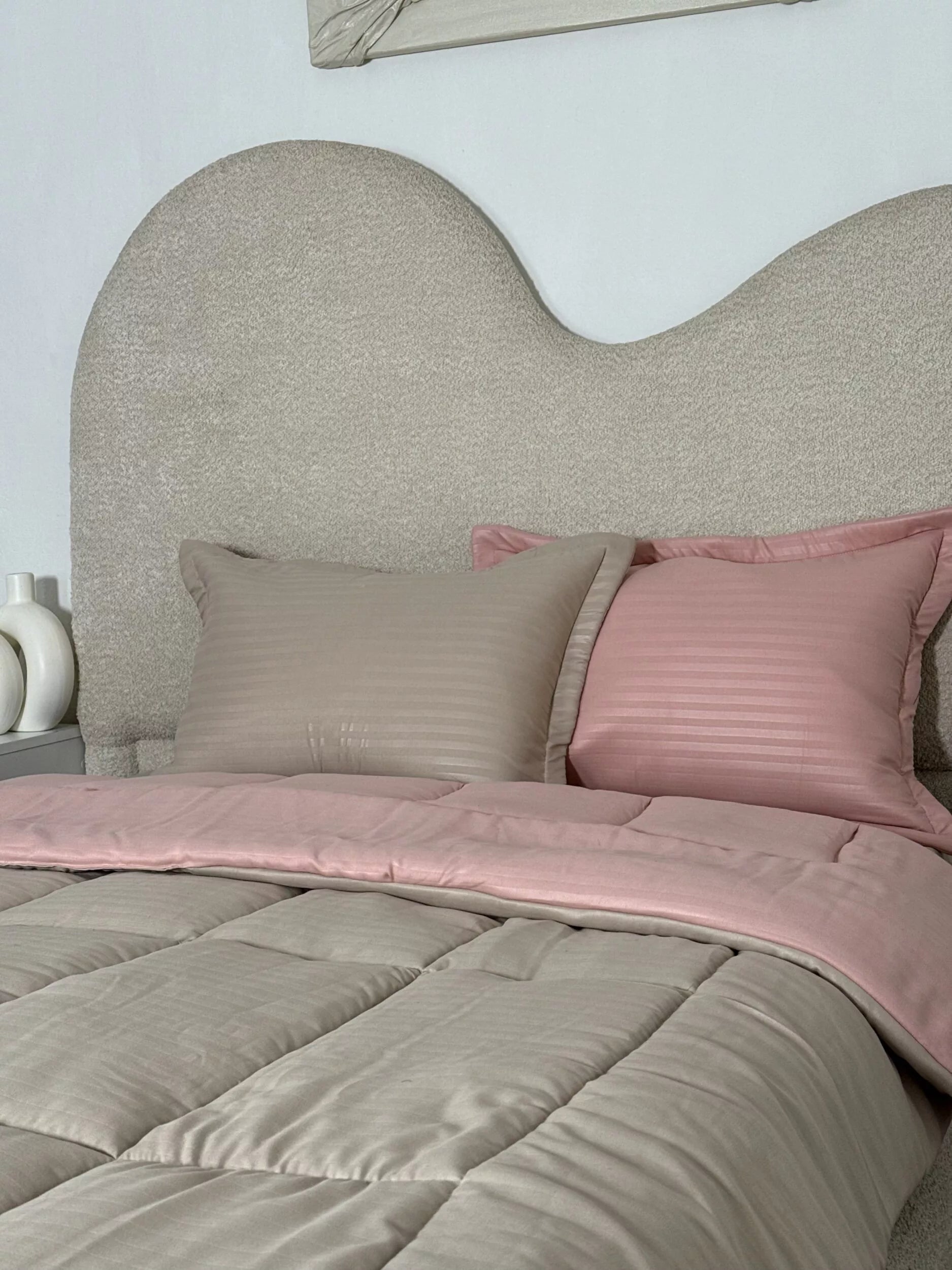 Couette Beige et Rose (Place et demi)