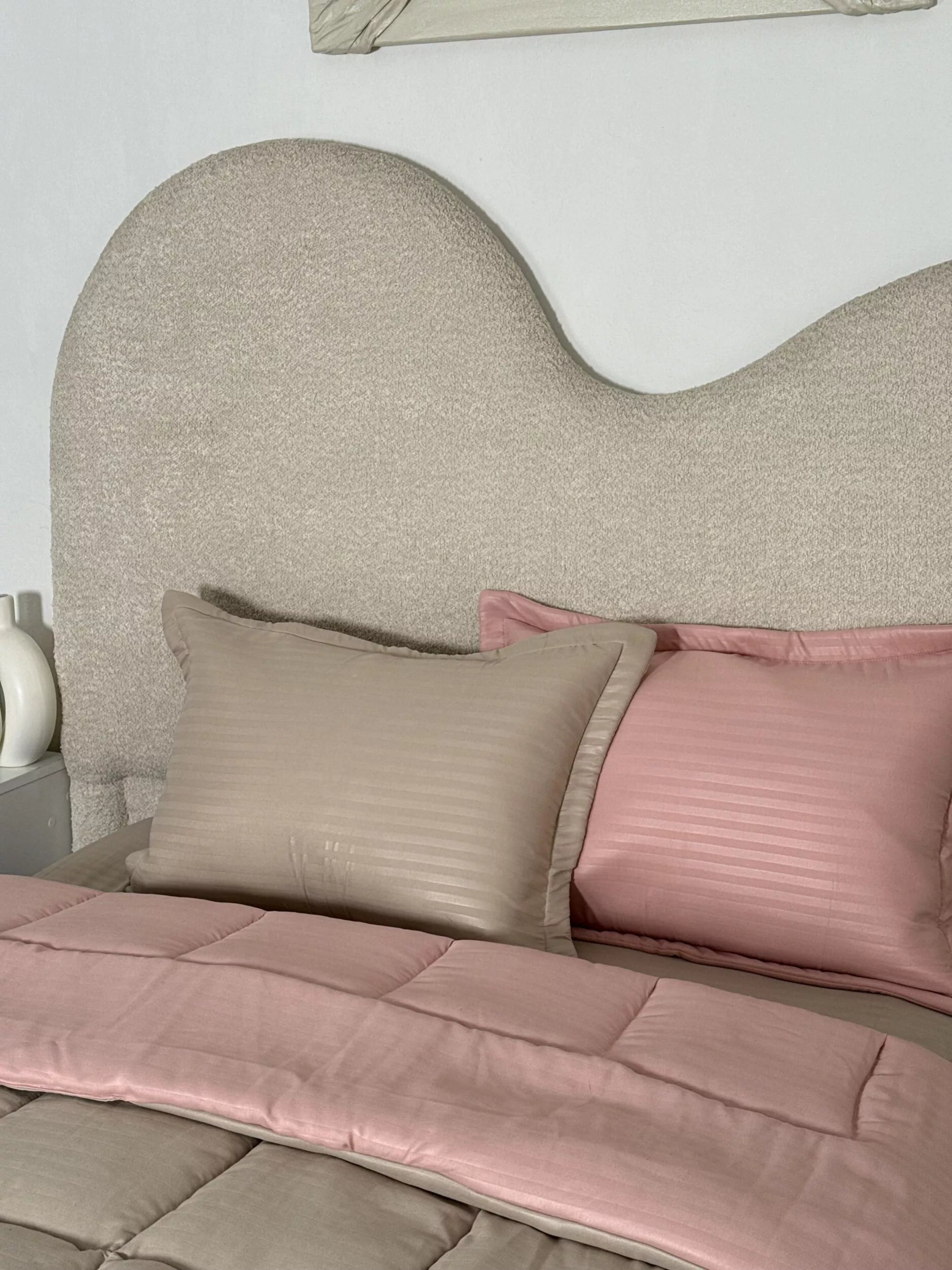 Couette Beige et Rose (Place et demi)