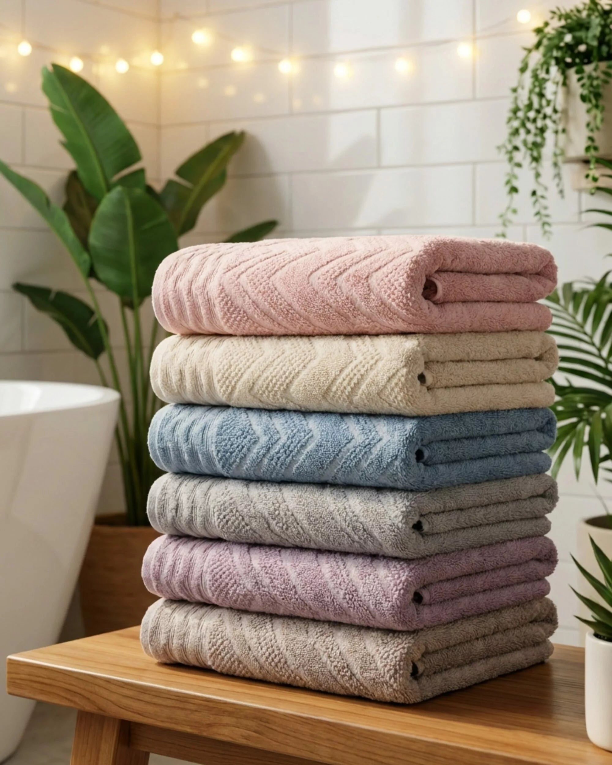 Lot de 6 Serviettes Visage - D1