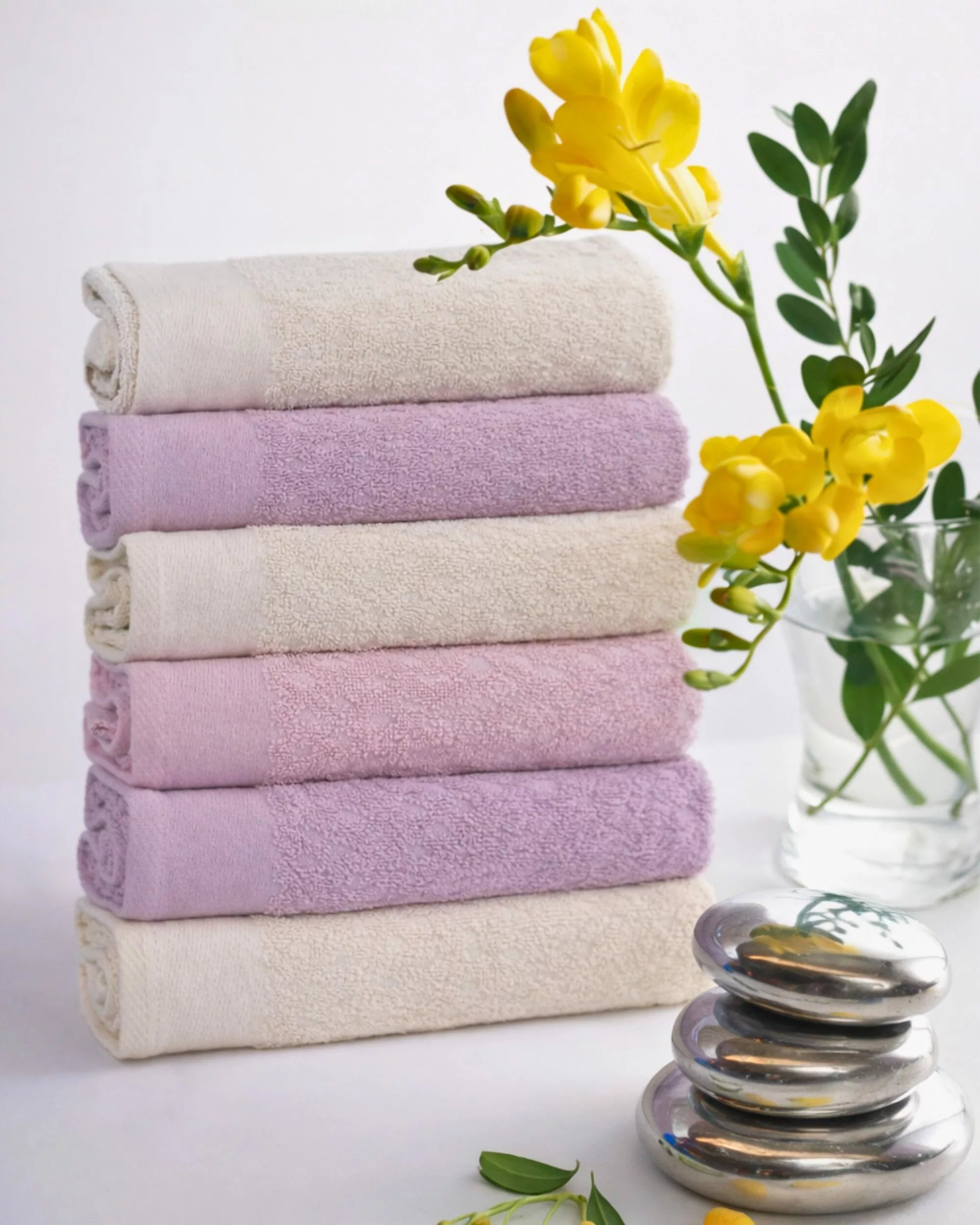 Lot de 6 serviettes visage D2
