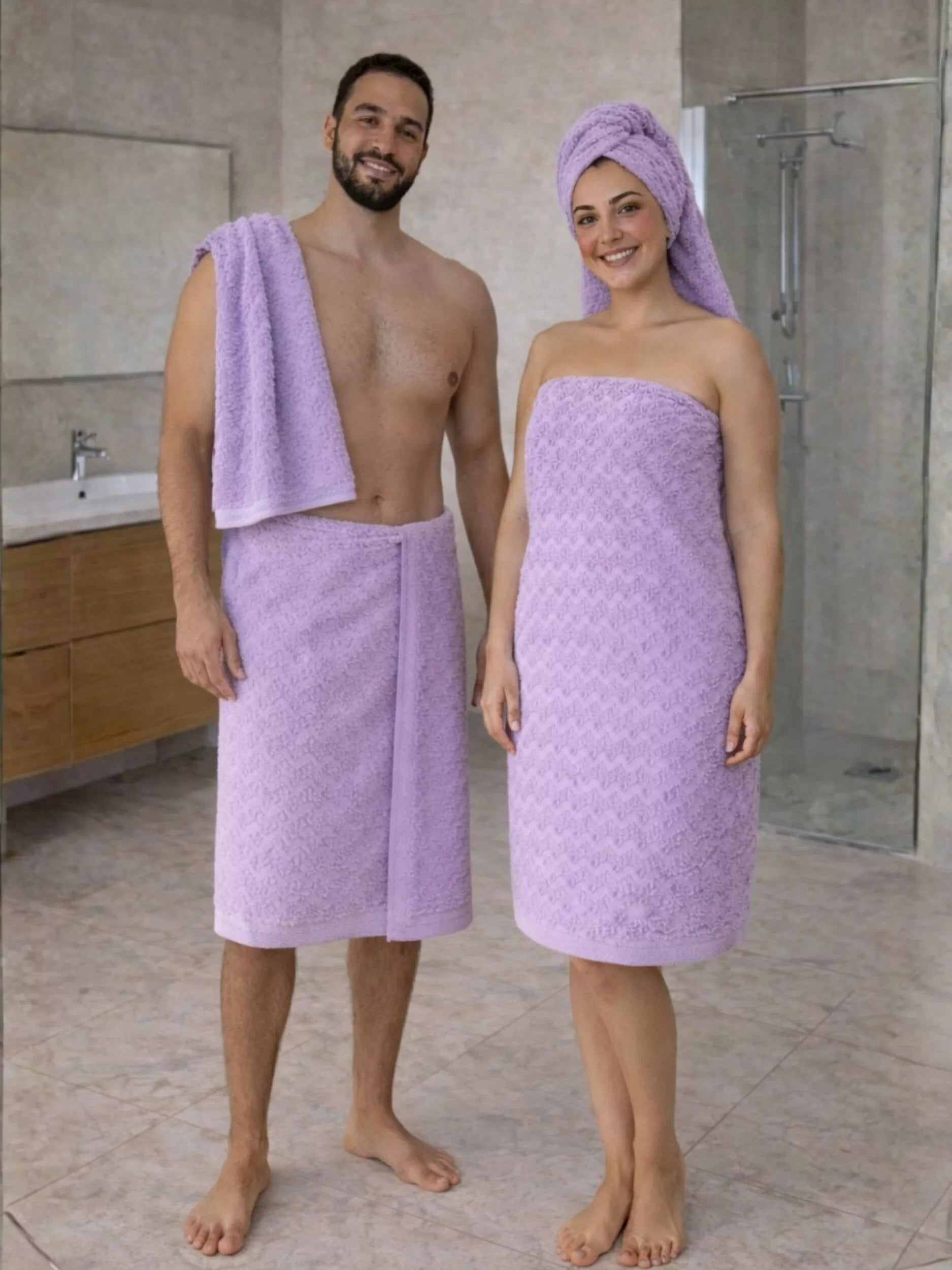 Lot de Serviettes de Douche (2 pièces) - Plusieurs Couleurs