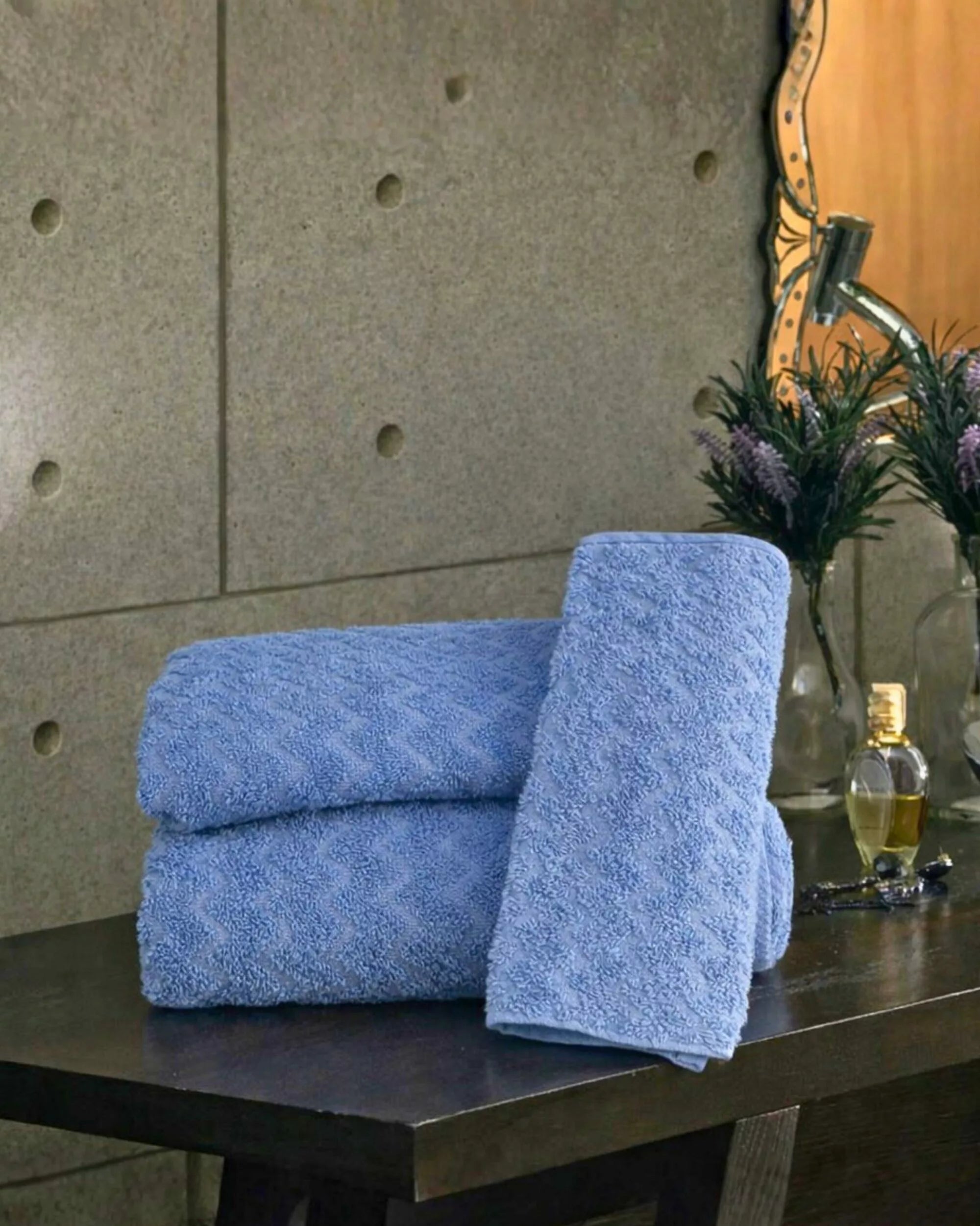Lot de Serviettes de Douche (3 pièces) - Bleu