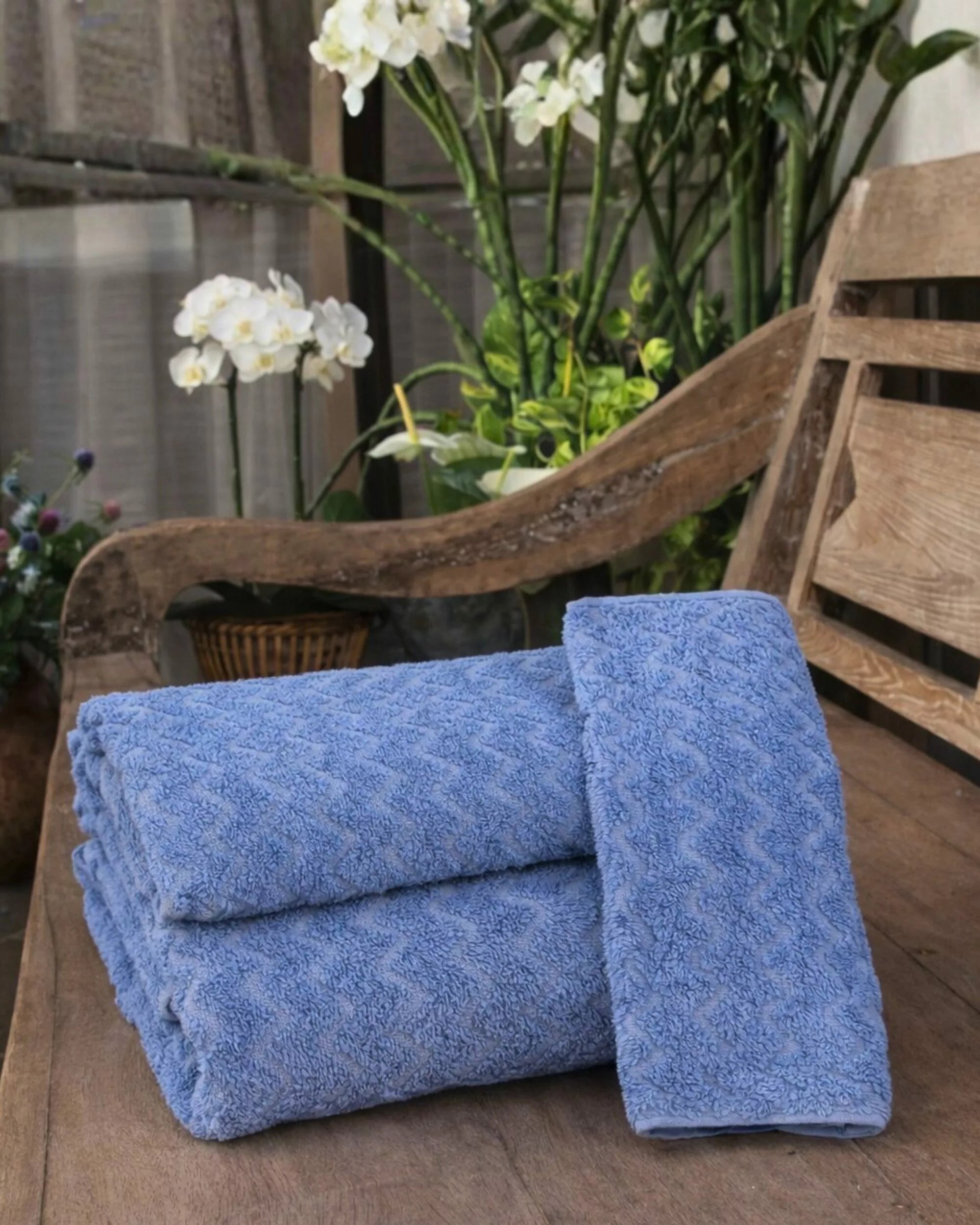 Lot de Serviettes de Douche (3 pièces) - Bleu