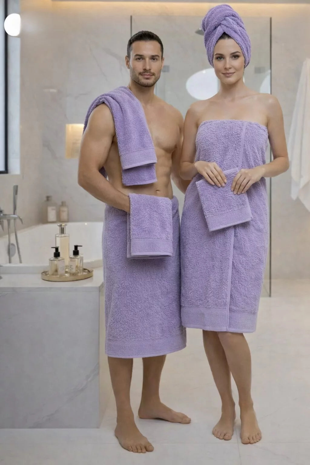 Lot de Serviettes de Douche (3 pièces) - Violet
