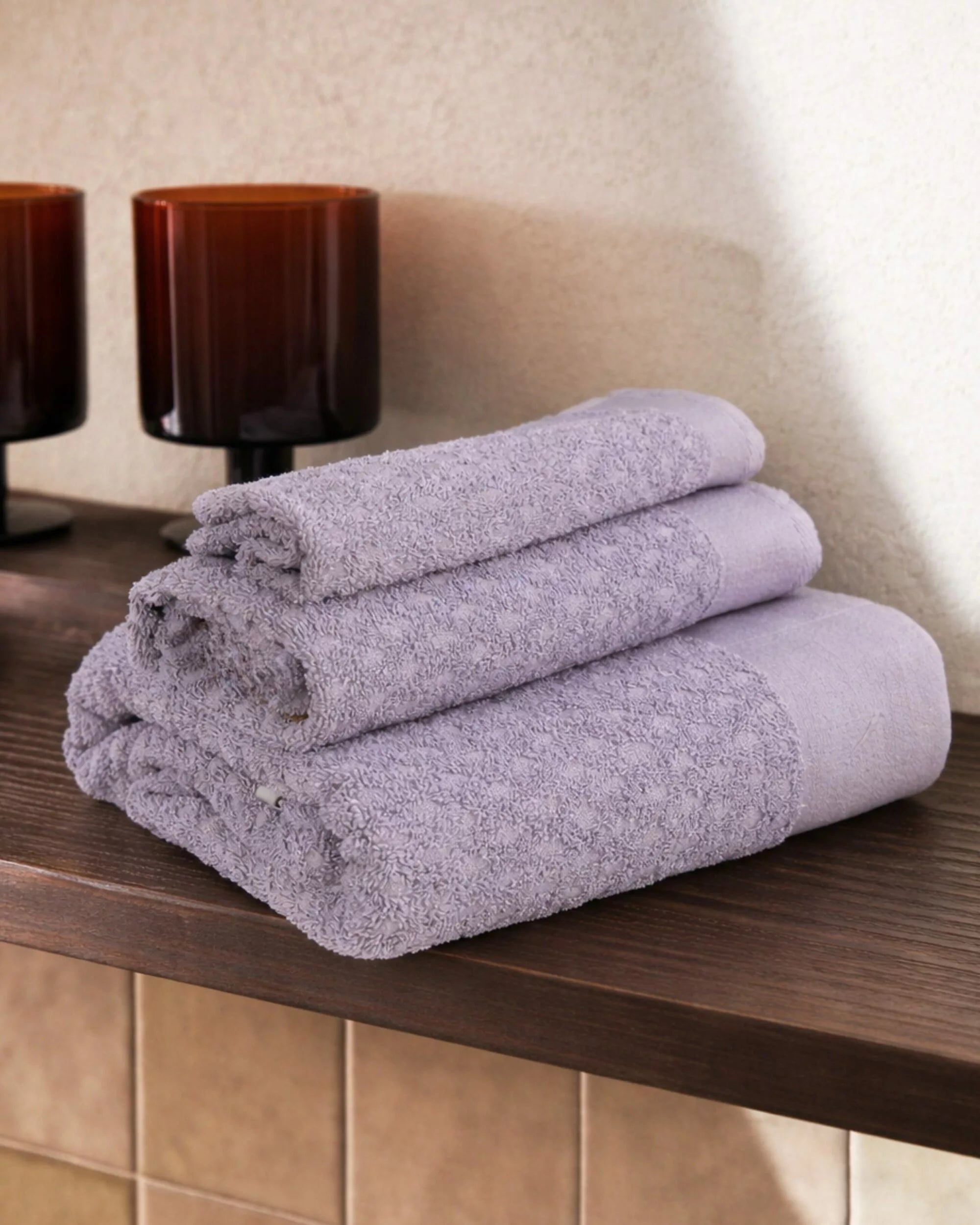 Lot de Serviettes de Douche (3 pièces) - Violet