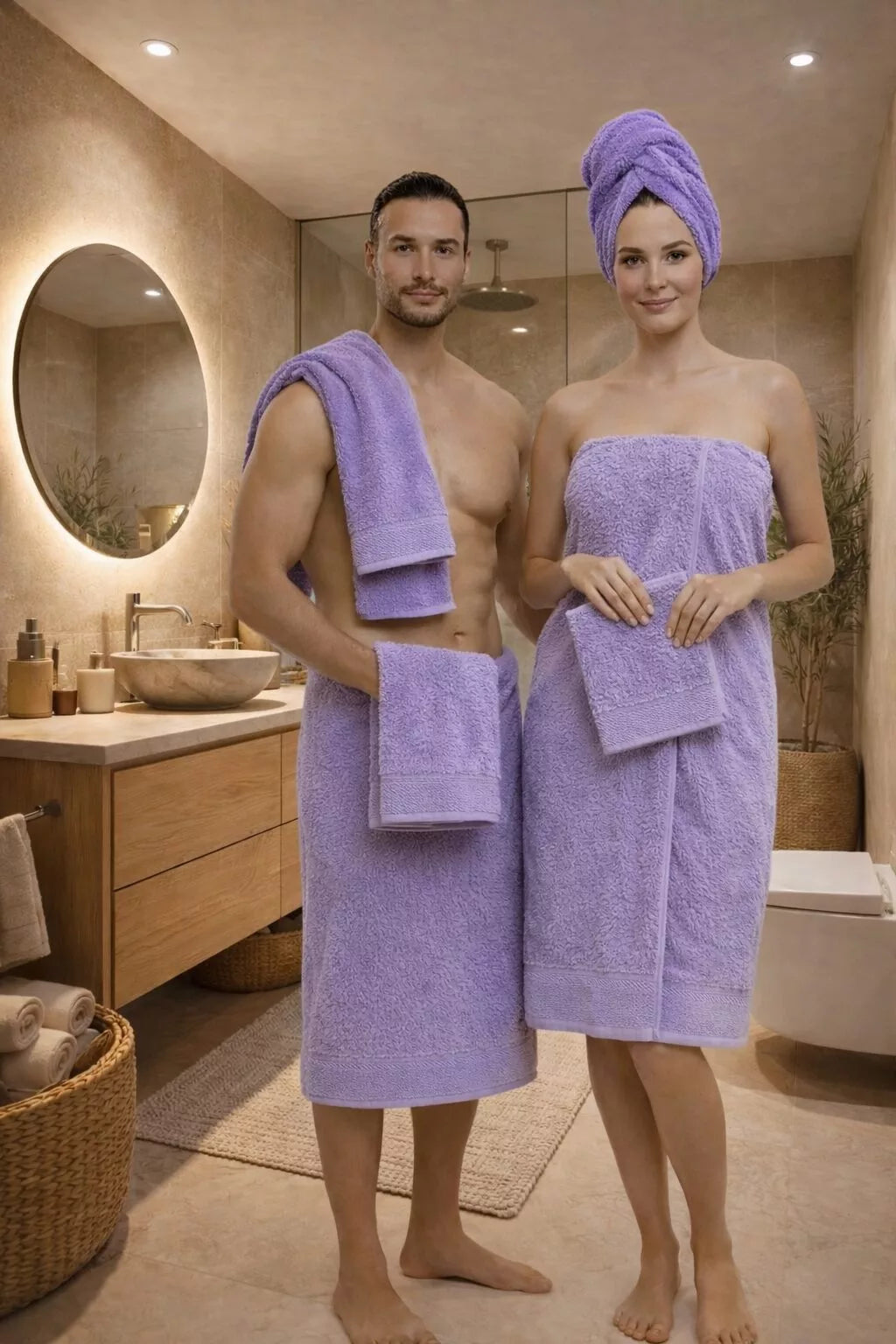 Lot de Serviettes de Douche (3 pièces) - Violet