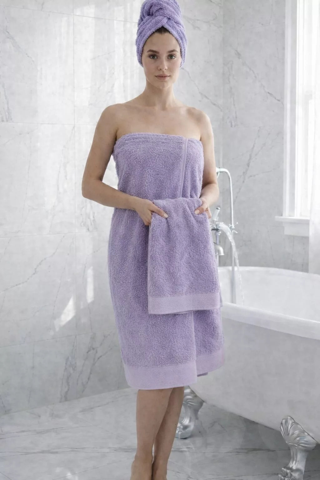 Lot de Serviettes de Douche (3 pièces) - Violet