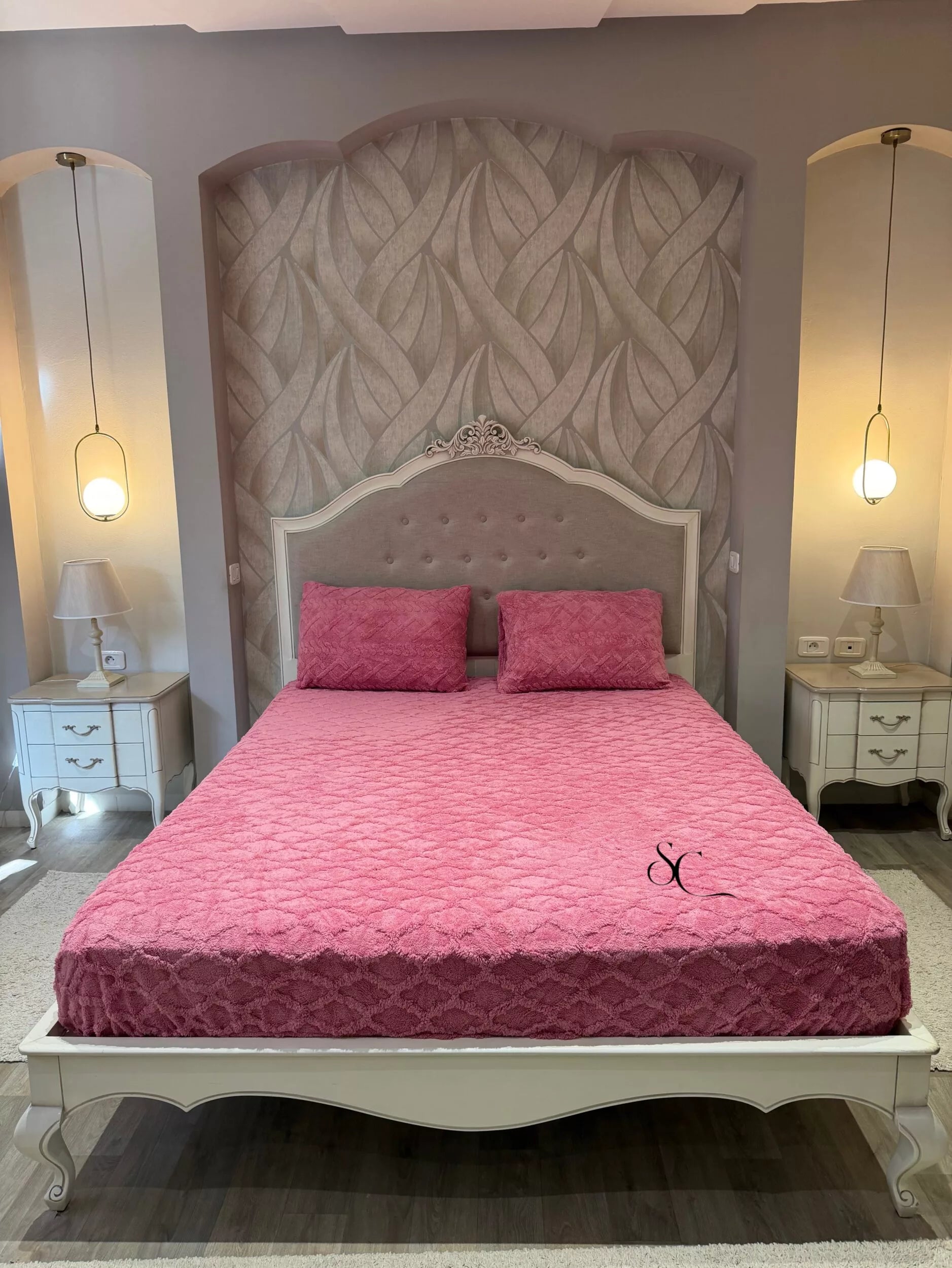 Pack Polaire Losange Rose (3 Pièces)