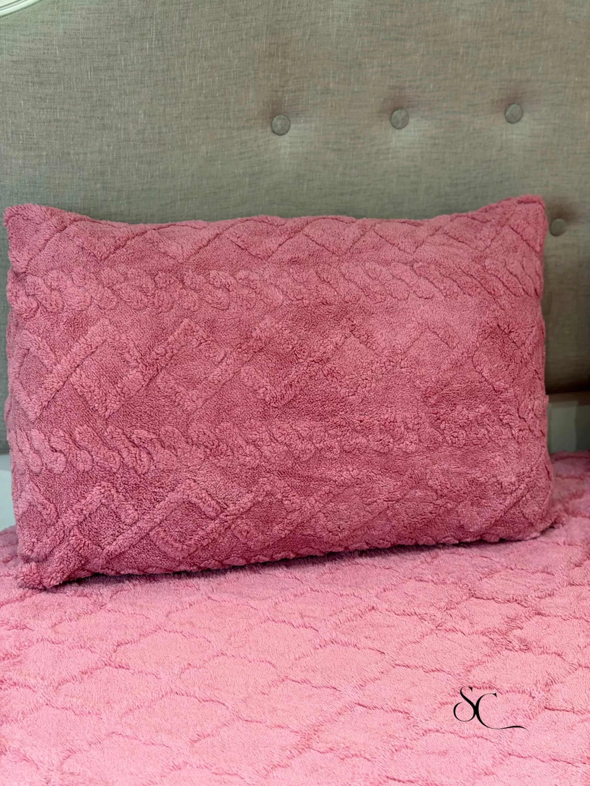 Pack Polaire Losange Rose (3 Pièces)