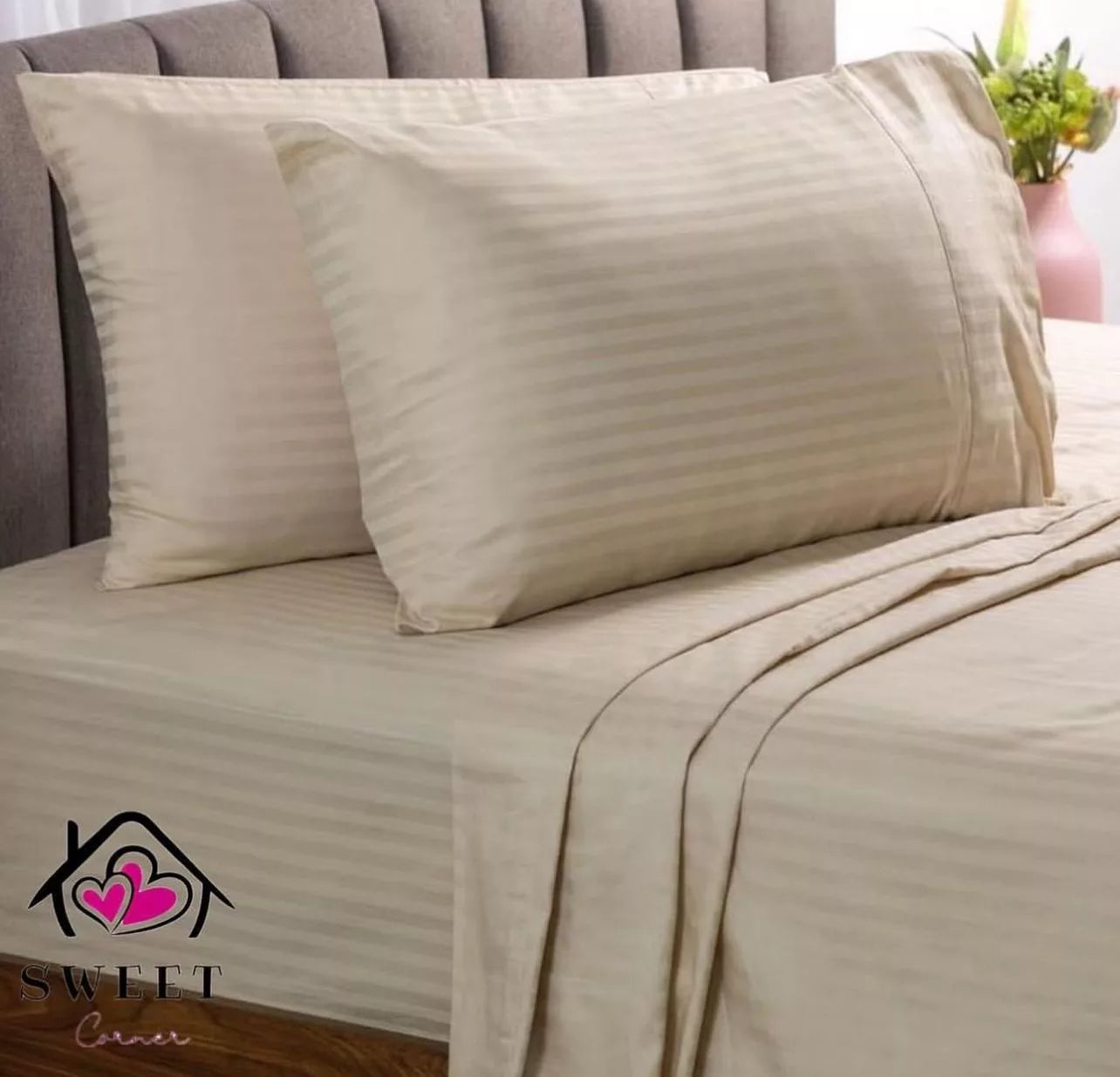 Parure de Lit (BEIGE) - Microfibre - C12