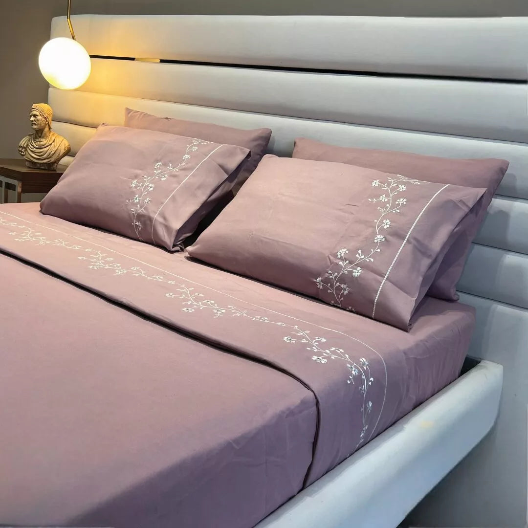 Parure Violet Coton Fleurie