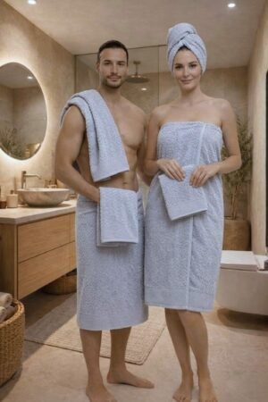 Lot de serviettes de douche GRIS 3 pcs