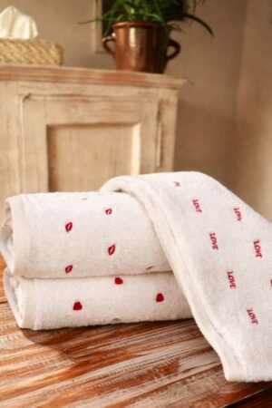 Lot de 3 serviettes LOVE
