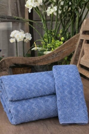 Lot de serviettes de douche BLEU 3 pcs