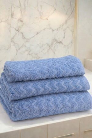 Lot de serviettes de douche BLEU 3 pcs