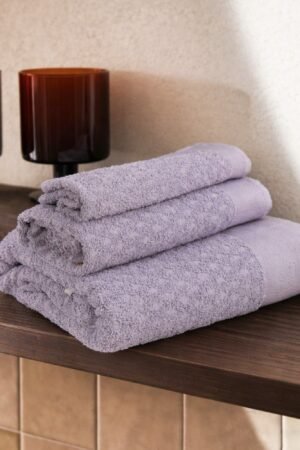 Lot de serviettes de douche Violet 3 pcs