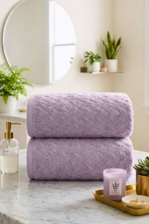 Lot de serviettes de douche Violet 2 pcs