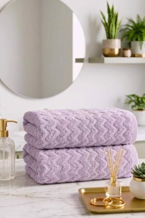 Lot de serviettes de douche Violet 2 pcs
