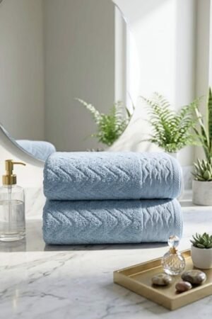 Lot de serviettes de douche BLEU 2 pcs