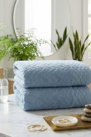 Lot de serviettes de douche BLEU 2 pcs