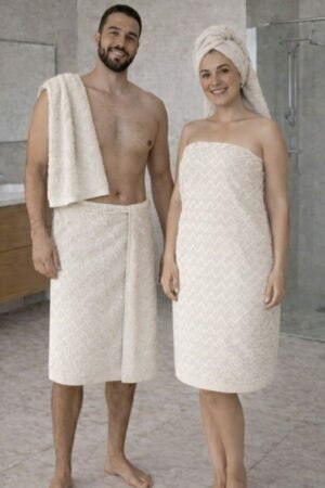 Lot de serviettes de douche BEIGE 2 pcs