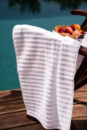 Lot de 2 serviettes Bain + Visage Fluffy Blanc