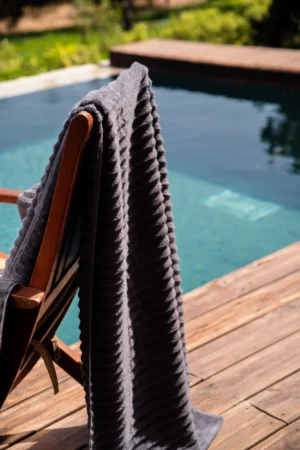 Lot de 2 serviettes Bain + Visage Fluffy Gris Charbon