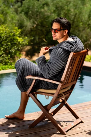 Cape de bain Fluffy Gris Charbon (Homme)