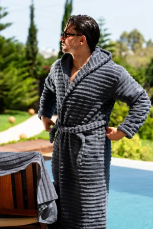 Cape de bain Fluffy Gris Charbon (Homme)