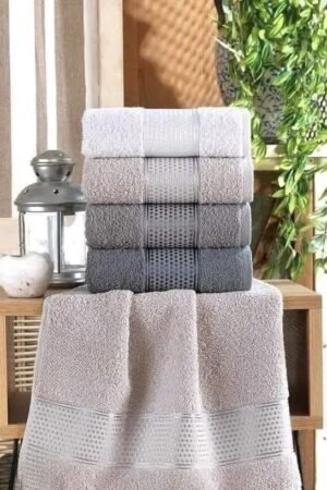 Lots de 4 serviettes Gris V-1