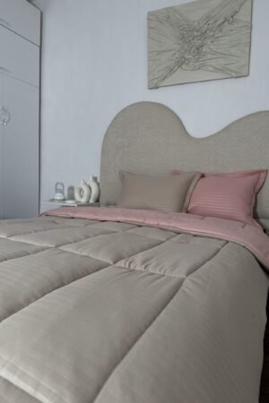 Couette place et demi Beige et Rose