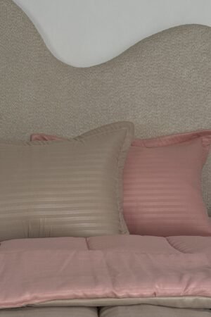 Couette place et demi Beige et Rose