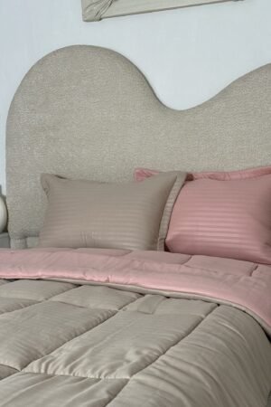 Couette place et demi Beige et Rose