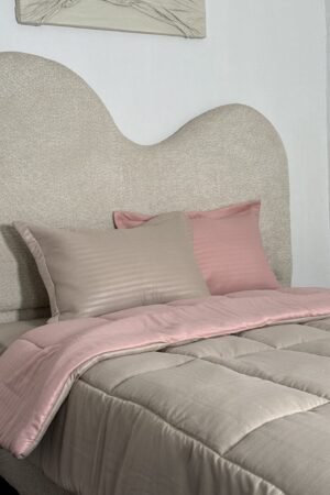 Couette place et demi Beige et Rose