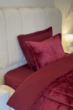 Couette en polaire bordeaux (place et demi)